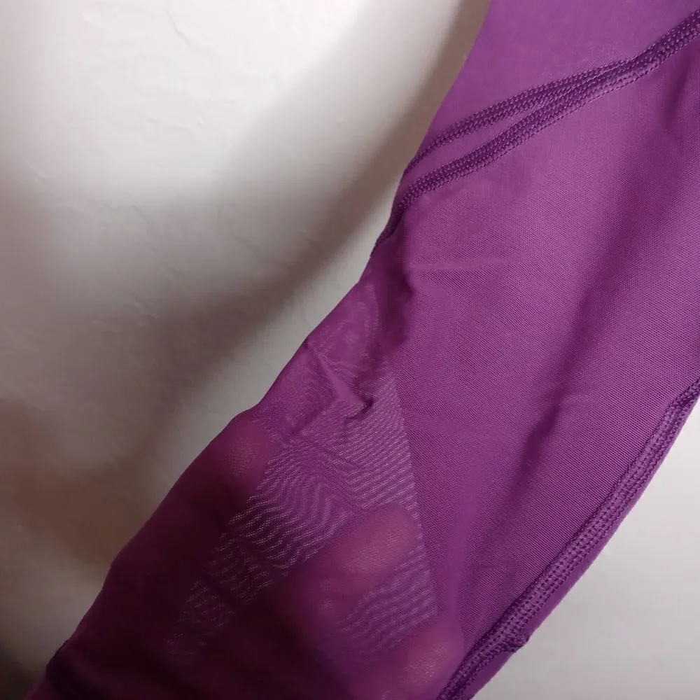 Victoria's Secret Sport Purple Mid Rise Leggings with Mesh Cutouts